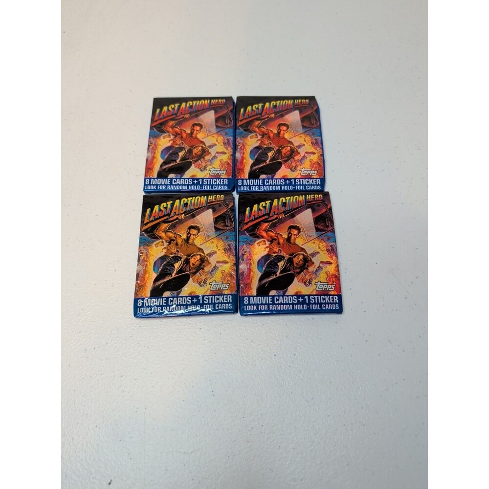 1993 Topps Last Action Hero Movie Trading Card Packs Lot of 4 Sealed Vintage